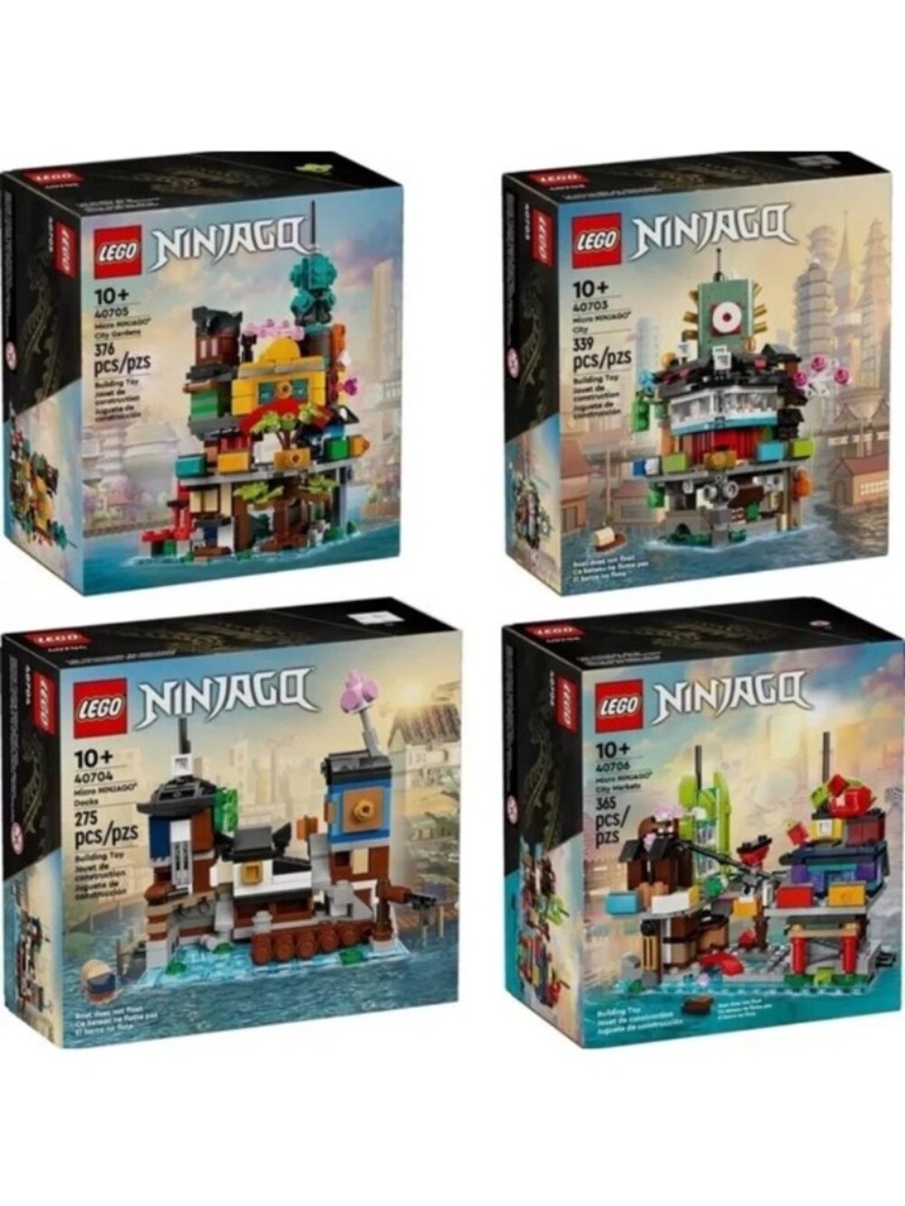 Lego Micro NINJAGO City 40703, 40704, 40705, & 40706, Complete Set of 4